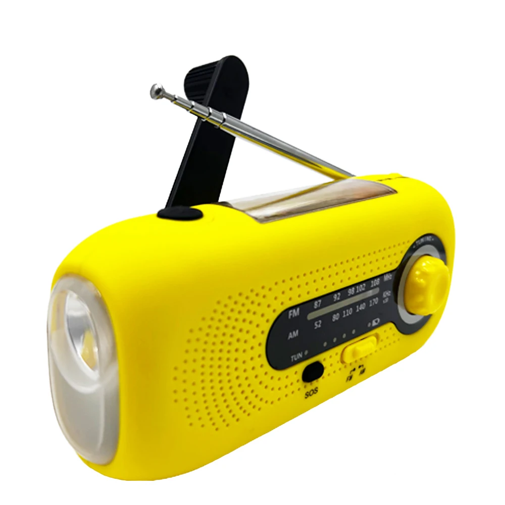 Портативная солнечная панель ручной радиоприемник сигнализация SOS FM AM Метеорологический с перезаряжаемой батареей 2000 мАч