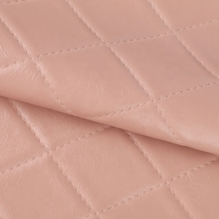 ECO friendly synthetic PVC leather rhombus weave pattern anti mildew durable use for bag shoes totes and upholstery