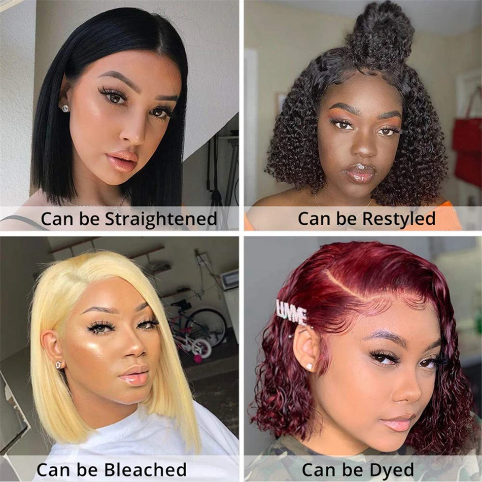 Wholesale Raw Brazilian Human Hair Lace Front Wigs For Black Women Curly Short Bob Wigs Human Hair Hd Lace Frontal Wigs Vendors