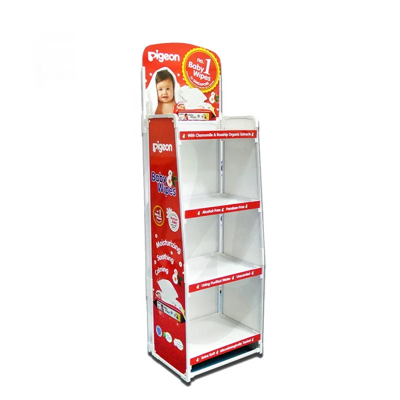 Recyclable Carton Paper Floor Stand Custom Printing Retail Cardboard Floor Display Stand