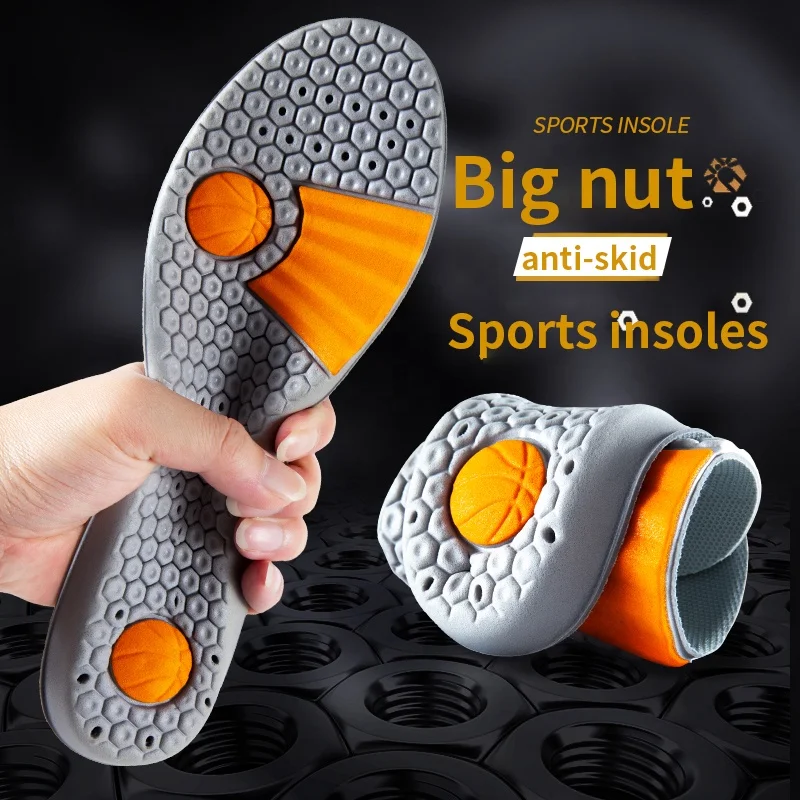 Memory Foam Sports Insole Big Nut Breathable Sweat-absorbing Shoes Pad Comfortable Shock-absorbing Basketball Running Insole