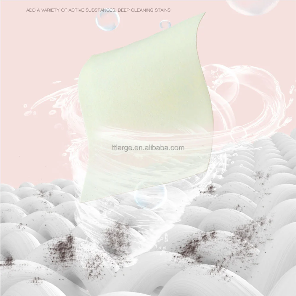 Biodegradable Custom Scented Deep Clothes Cleaning Laundry Detergent Soap Bubble Paper Sheets Eco Friendly