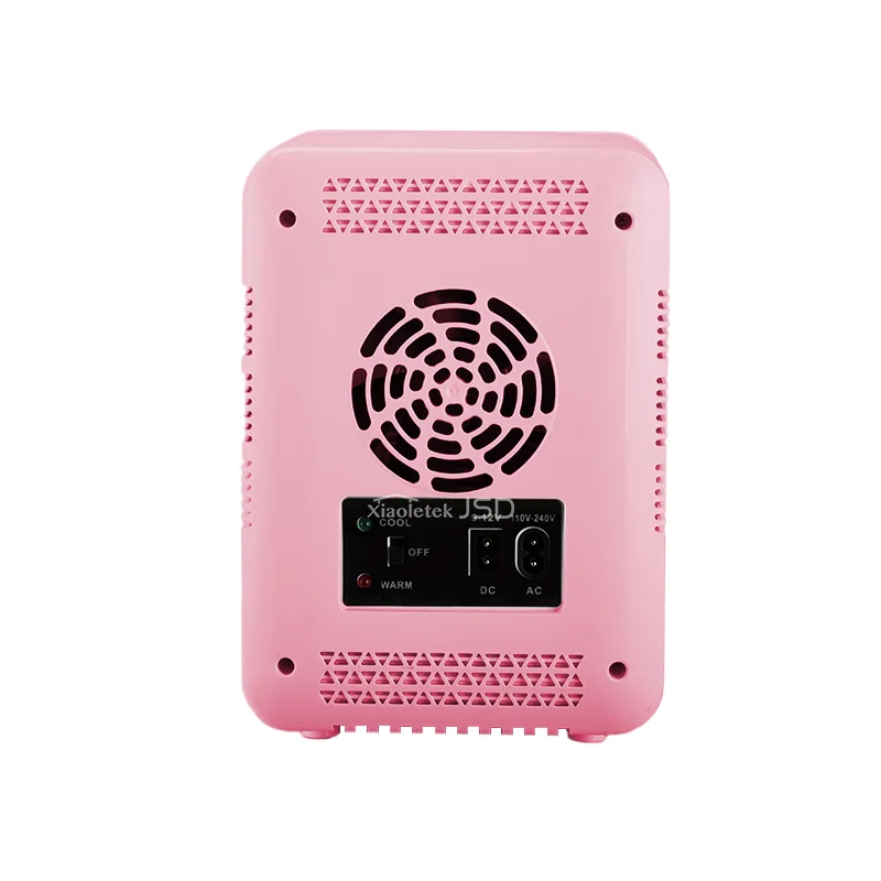 Бытовые розовые или настраиваемые цветные мини-холодильники для автомобиля спальни 4 л небольшой портативный холодильник с красочными светодиодными лампами