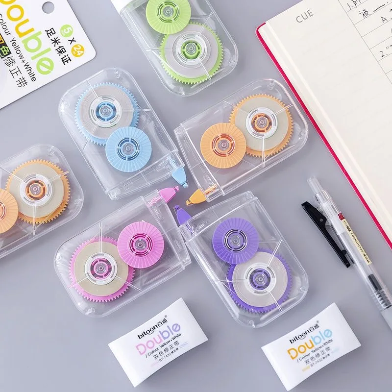 Cute School Stationery Correction Tape Creative Cartoon Double Color Correction Tape