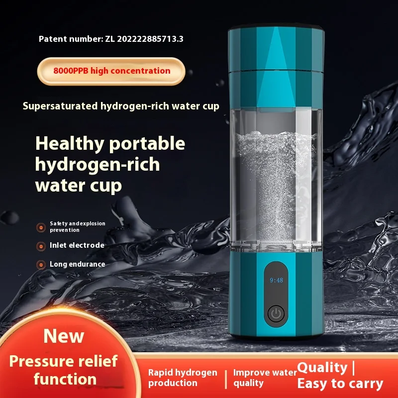 SPE Portable Hydrogen Water Bottle Colorful and Customizable 6000/10000 ppb  Portable USB Powered Hydrogen Water Generator
