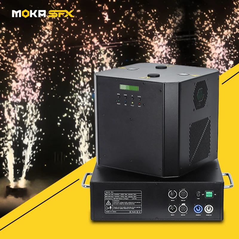 MOKA Factory Dual Head Rotation Sparklers Best Selling Bidirection Rotatable Cold Flamer 1300w Spinning Spark Effect Machine