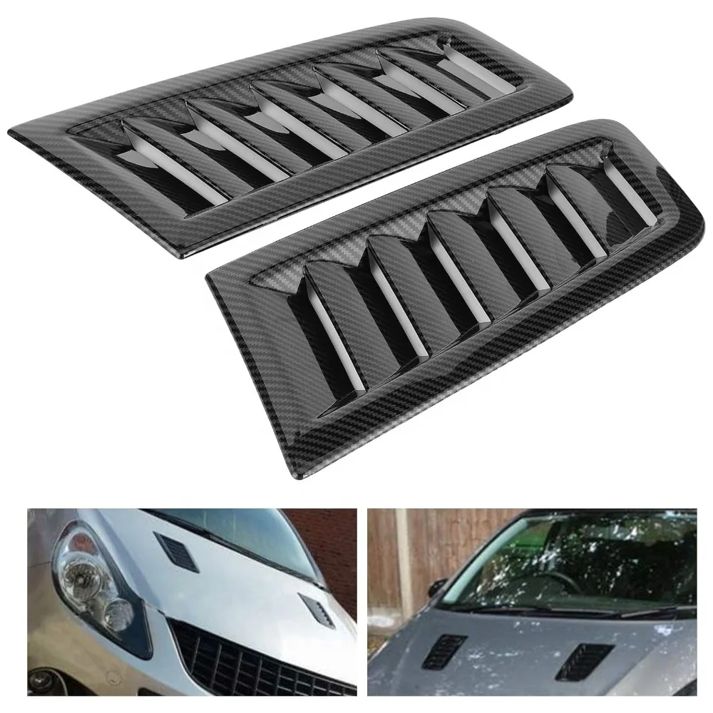 Carbon Fiber Car Hood Vent Scoop Kit Air Flow Intake Louvers Hoods Vents Bonnet Cover for RS MK2 Style
