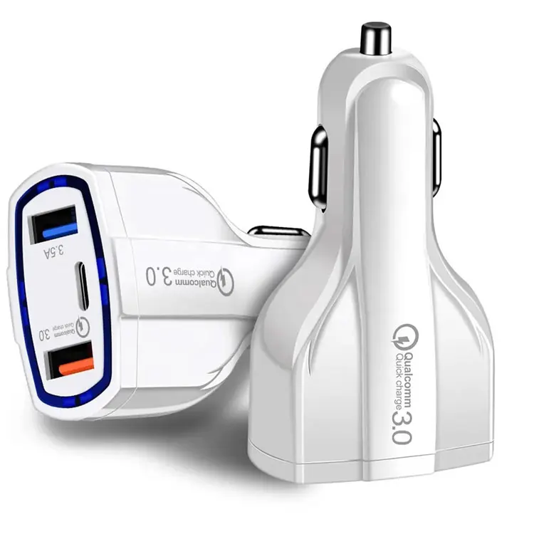 FRS Hot Selling Universal Mini Qc 3.0 Type C Fast Charging 3.5a Dual Port Car Quick Charger For Iphone For Samsung