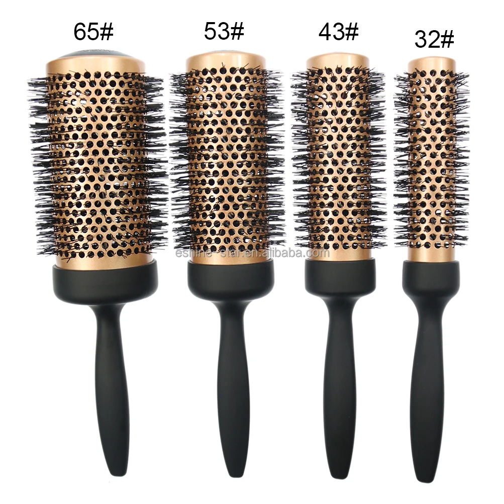 Manufacture Price Extra Long Ceramic Barrel Heat Resistant Nylon Bristle Round Hair Brushes for Long Hair