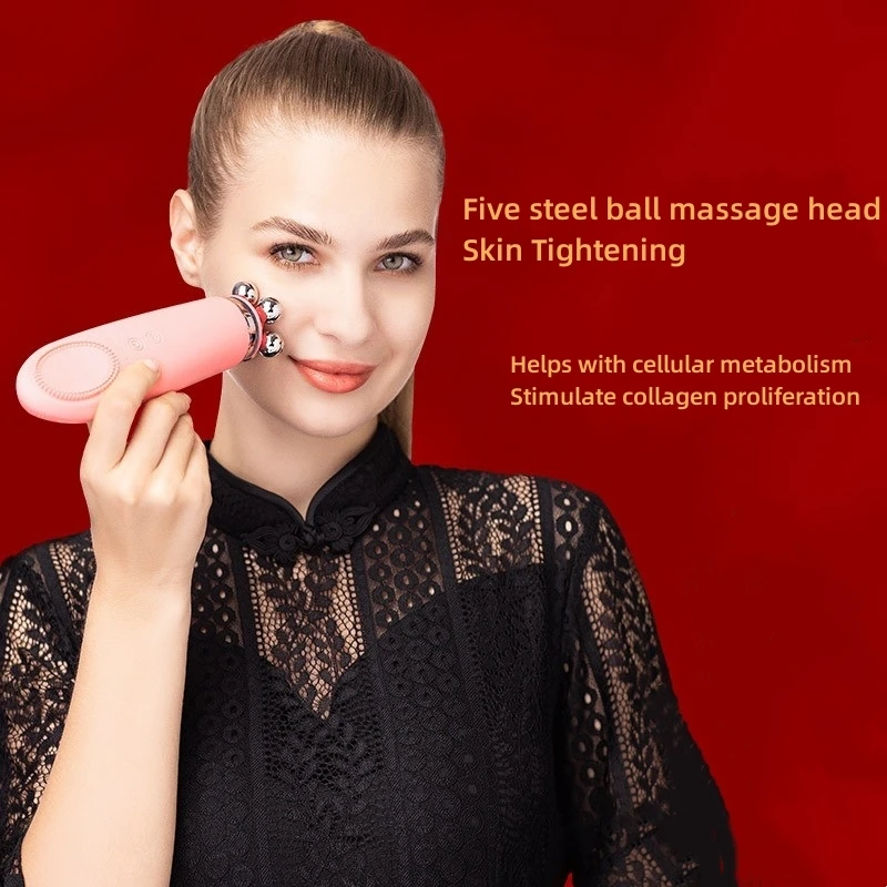 beauty items SPA Facial cleanser electric two-way rotating heart motor Silicone cleansing brush Rechargeable Cleansing massager