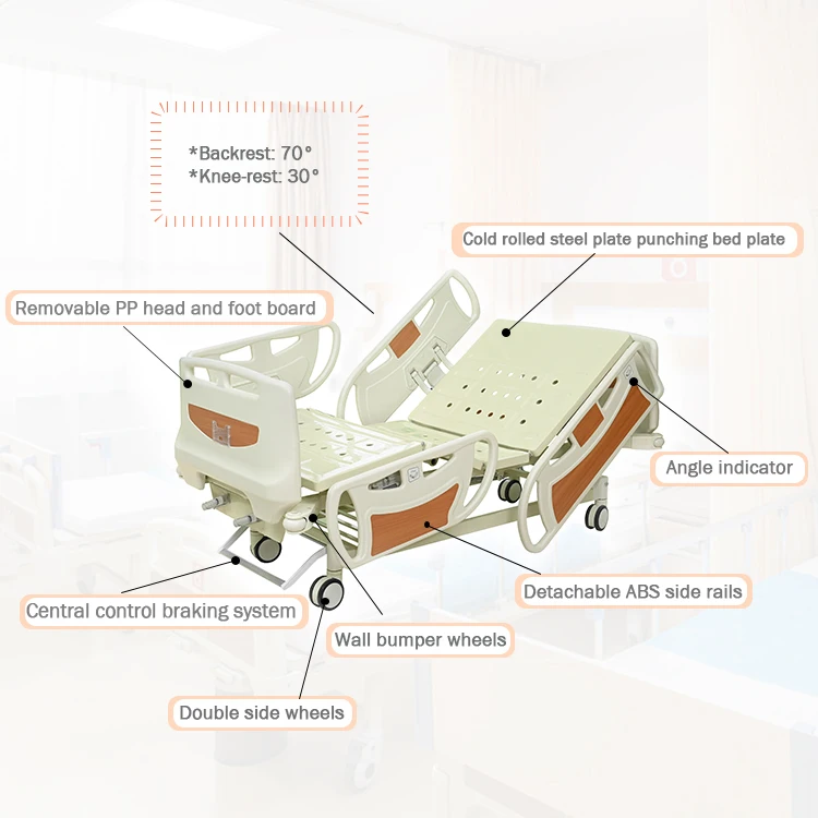 Top Quality Electrical Medical Bed 5 Function Multi functional Electric Nursing Medical Bed with good price