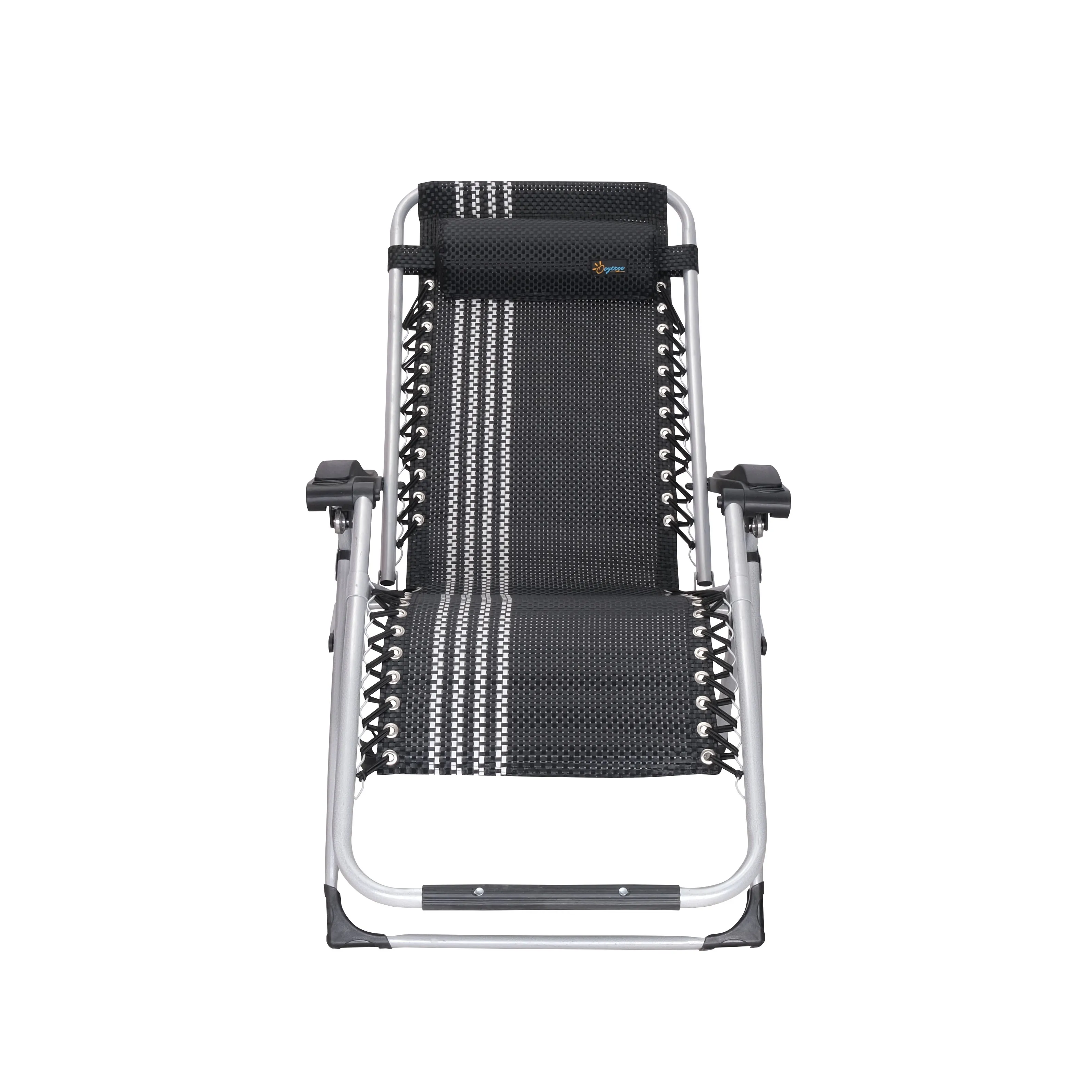 Black Lounge Chairs Folding Bed Adjustable Recliner Patio Chairs Folding Recliner