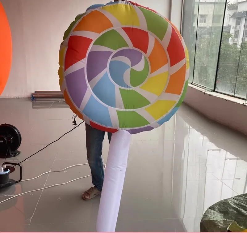Hot Sale Customized Giant Sweet Inflatable Lollipop Led Light Party Ceiling Inflatable Candy Model Balloon For Sale