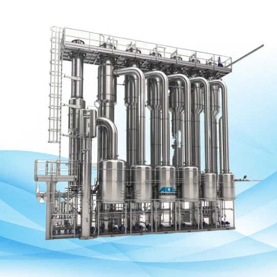 Vacuum Falling Film Crystalizer Milk Industrial Single Double Multi Effect Evaporator