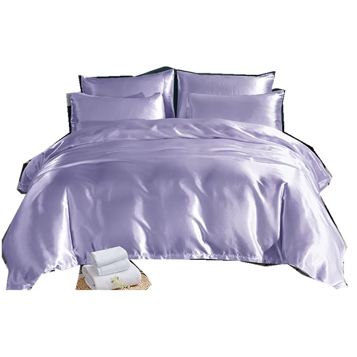 Wholesale Printed Modern Bedding Silk Quilt Cover Pillowcase Set
