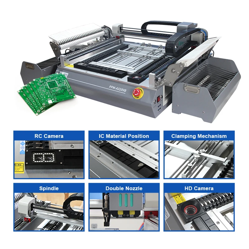 Customized smd assembly machine high speed 2 head pick and place machine High precision LED Making Machine promotion line