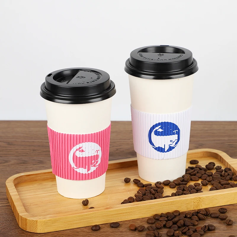 LOKYO Custom printed corrugated cup carrier holder disposable recyclable coffee cup paper sleeve