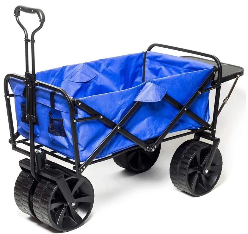 manufacturer garden cart beach folding wagon heavy duty outdoor blue foldable wagon easy carry