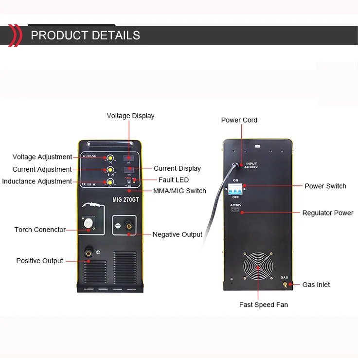 Igbt Technology Electric Igbt Inverter Mig Mag Mig Welder 350A