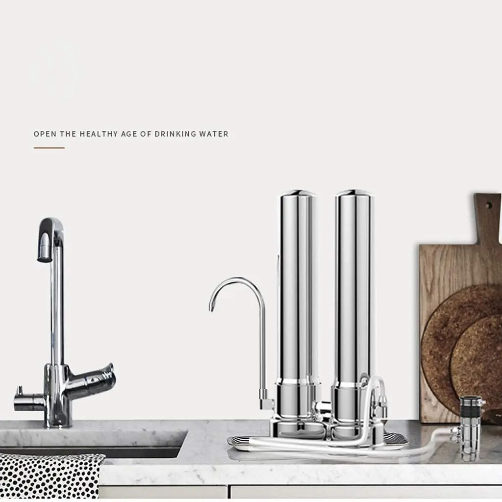10 inch Two Stages Countertop Stainless Steel Gravity Water Filter Housing