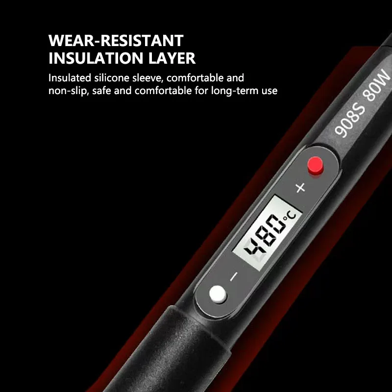 Heat Proof Rubber Handle 80w LCD Professional Soldering Iron 110V/220V Adjustable Temperature Soldering Iron