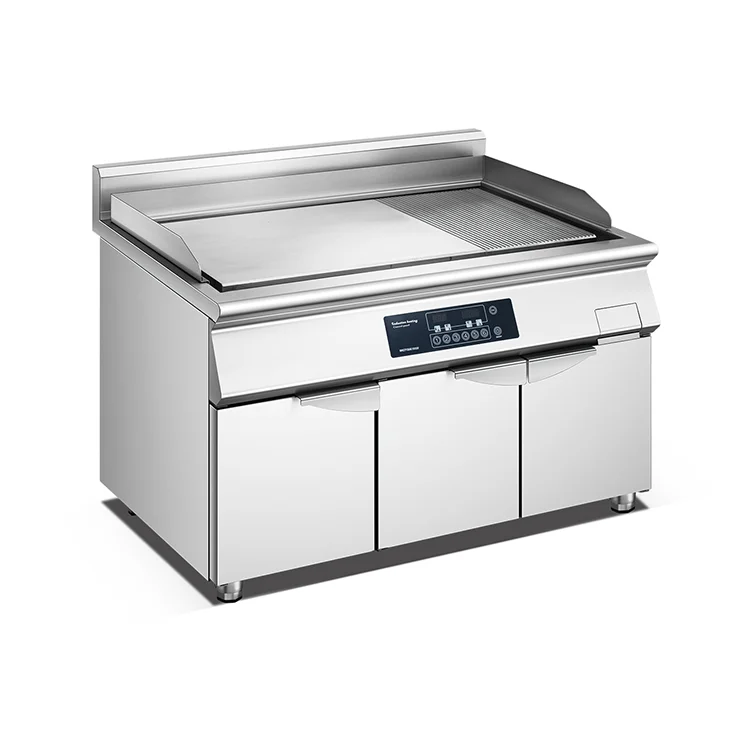 Electric Induction Griddle 1/3 Furnace With Cabinet Commercial Catering Restaurant Cookware Dosa Griddle