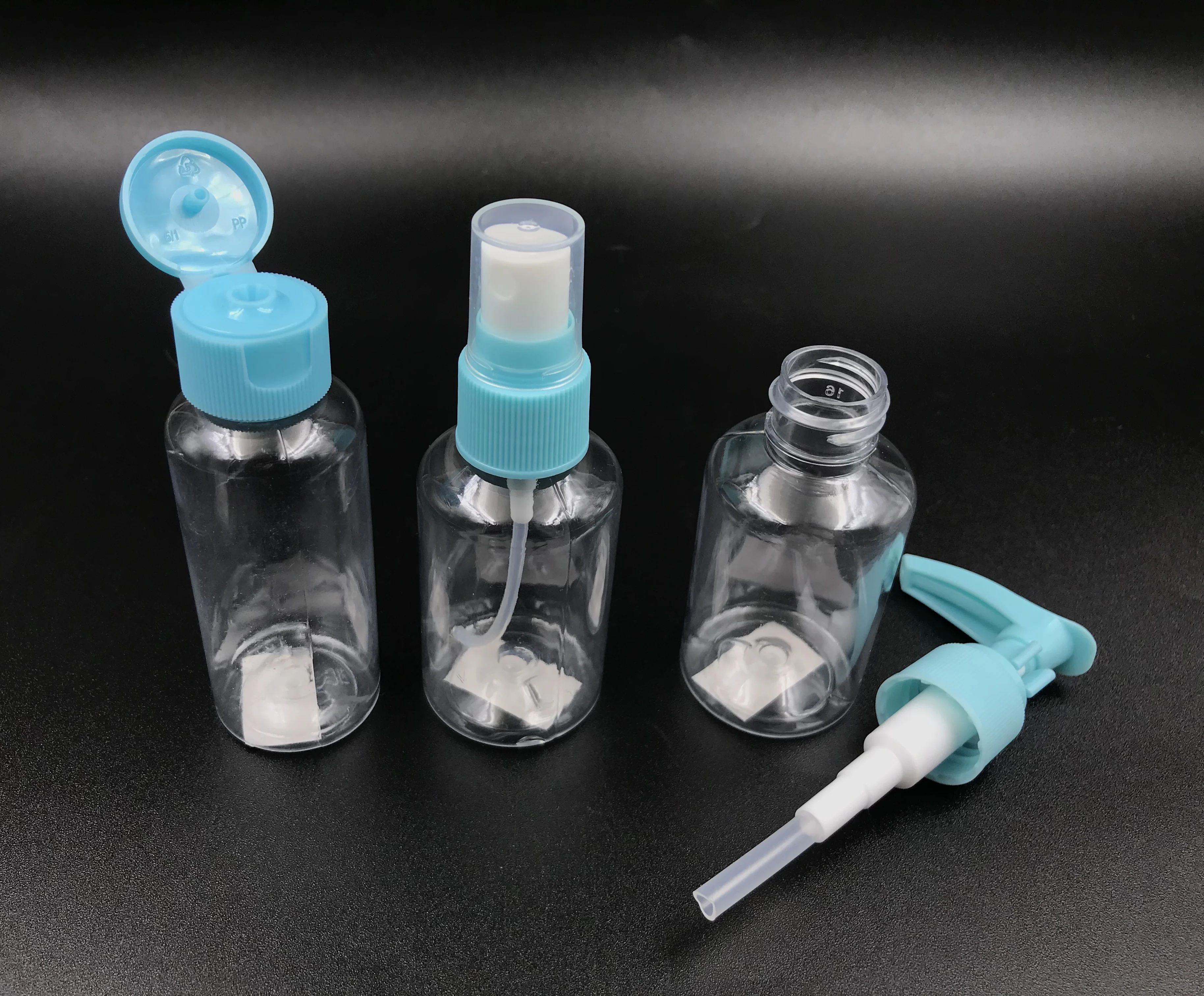 Fast Delivery Clear Plastic Personal Care Travel Bottle Jar Set Kit With PVC Bag