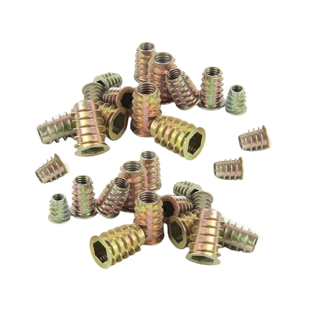 Hex Socket Drive M3 Furniture Fitting Nuts Copper Wood Thread Brass Insert Screw Nut Hot Sale