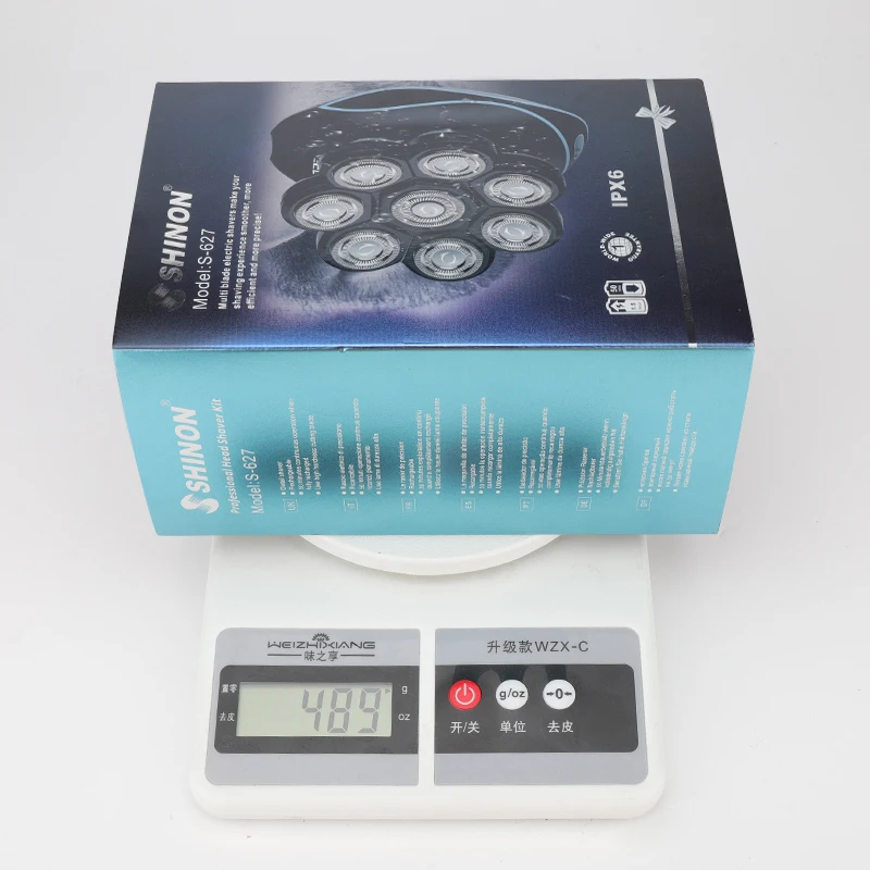 New S-627 Waterproof IPX6 Wet Dry Upgrade 6-in-1 Floating Head Shaver8D Electric Head Shaver for Bald Men