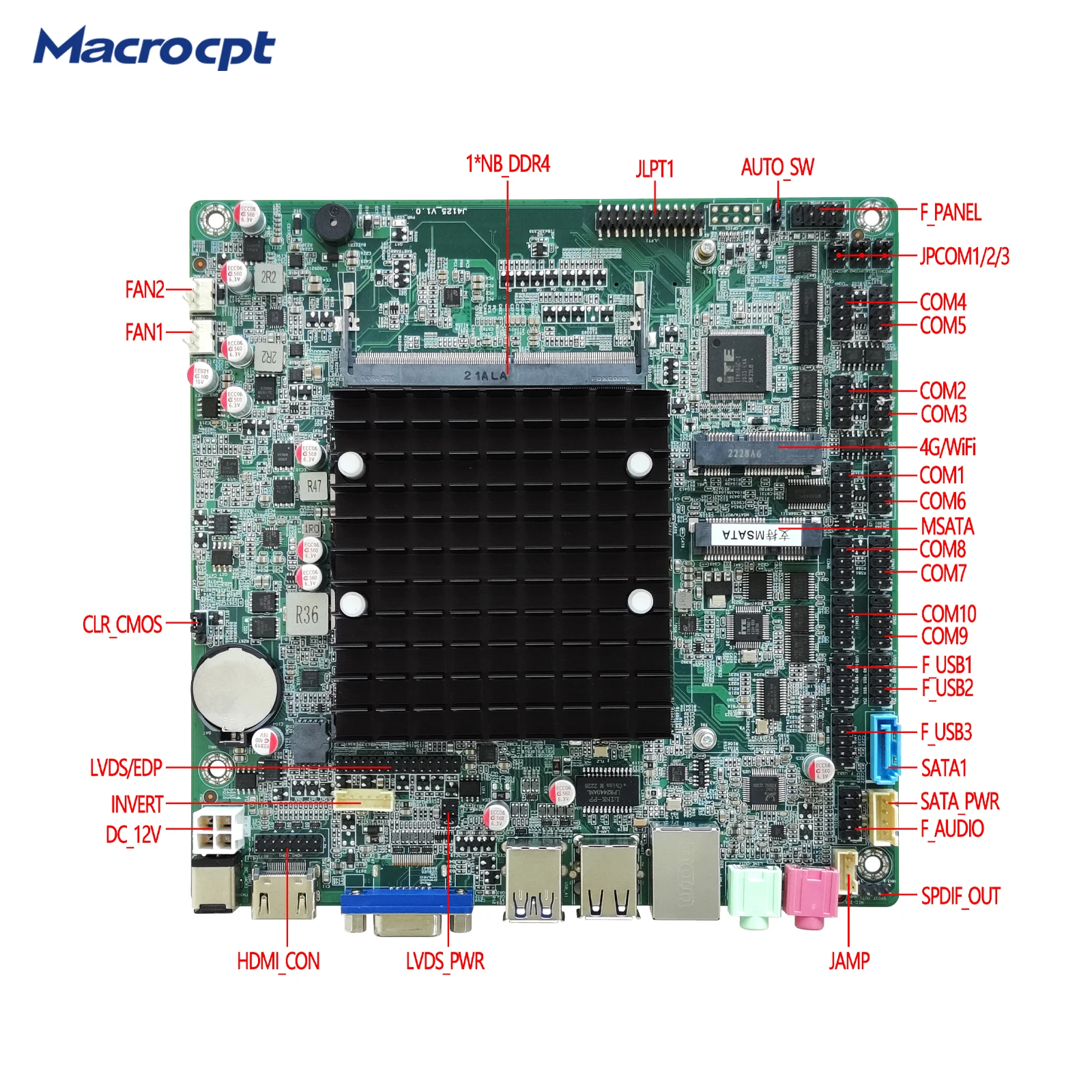 Материнская плата для ноутбука процессор Celeron J4125 стандарт SATA 3,0 жесткий диск, интерфейс ПК материнская плата