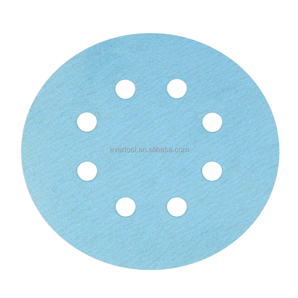 EVERTOOL Blue Abrasive Disc 8 Holes Sanding Paper Supplier Car Sand Paper