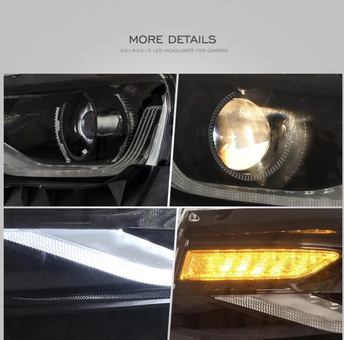 Manufacturer For Car Headlight For Rgb Camaro Colorful Headlight 2014-2015 Front Lamp With Moving Signal +turn Signal+drl