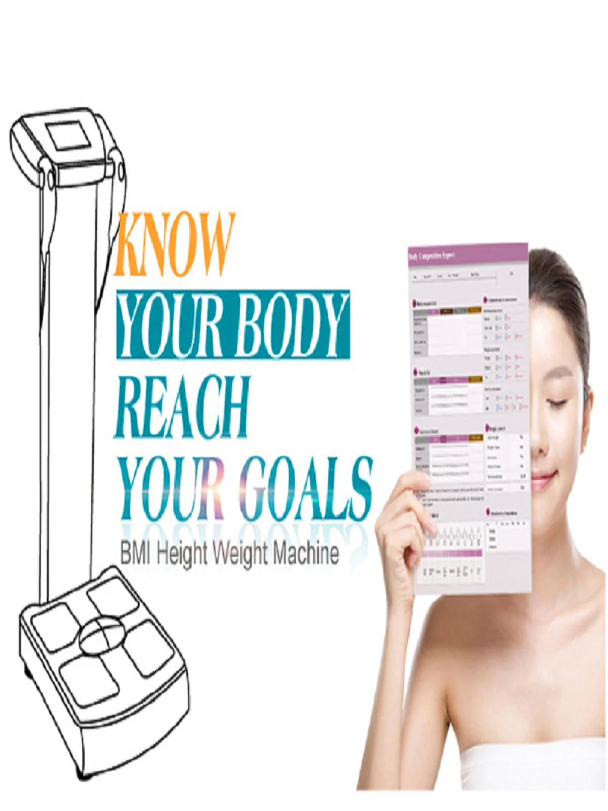 Professional body fat analyzer composite multi-frequency bioelectrical impedance analysis for salon
