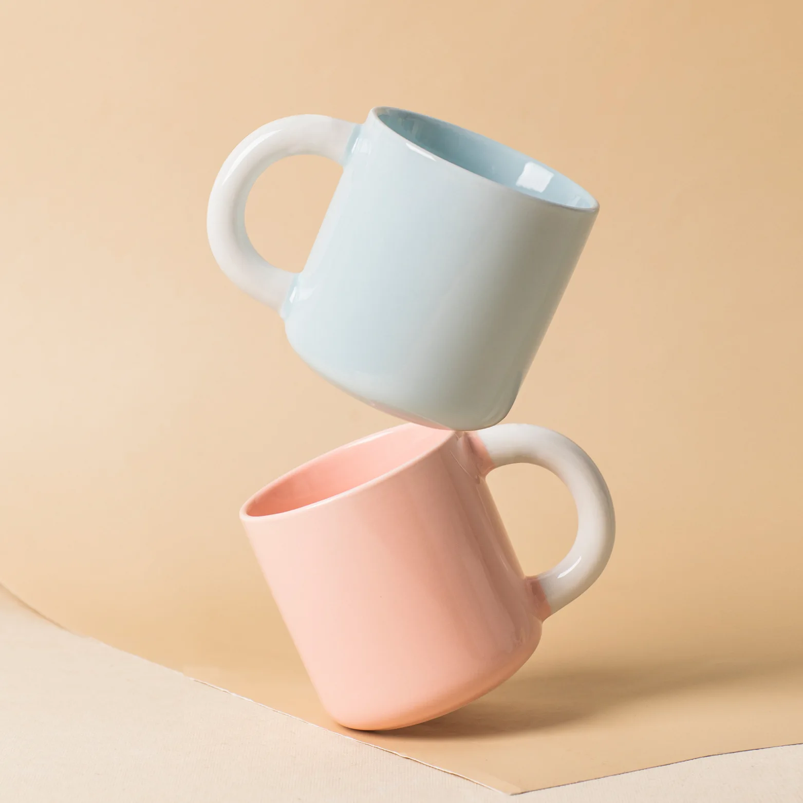 Nordic style 12oz ceramic mug warm macaron color porcelain coffee mug