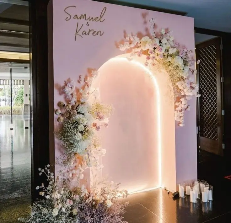 Party Decoration Acrylic PVC Wedding Arch Backdrop Stand Wedding Arches Artificial Flower Handwork Arch for Backdrop Decor