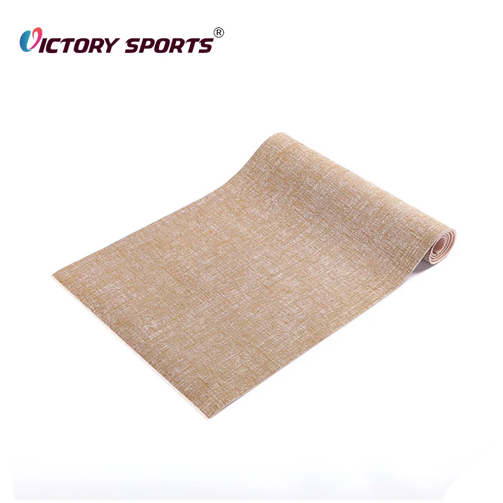 Portable OEM Anti-Tear Soft Pro Pvc Linen Foam 3-8mm Thickness Gym Sport Yoga Mat