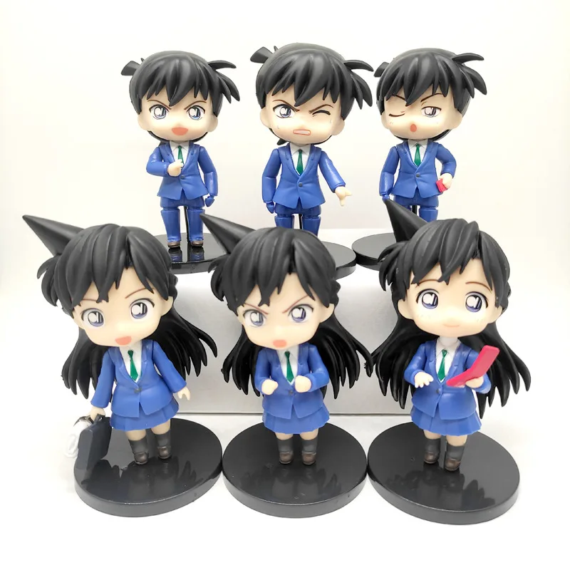 Custom Detective Conan 6 Models of The Thief Kidd Xiaolan Kudo Shinichi Twist Egg Car Ornaments Hand Do Ornaments Figure Toy