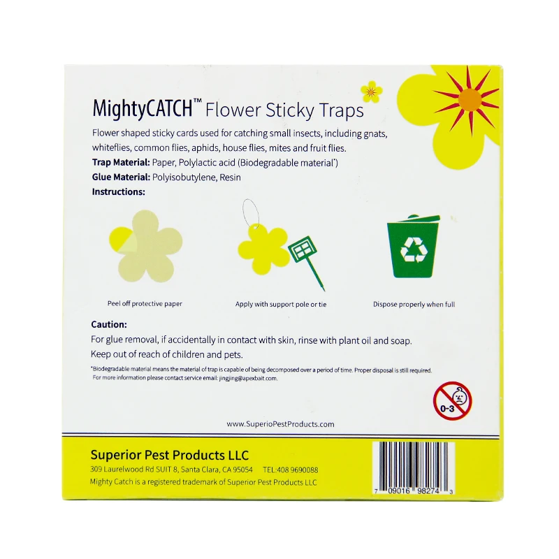 Yellow Sticky Trap Glue Trap in Flower Shape for Domestic and Garden Use