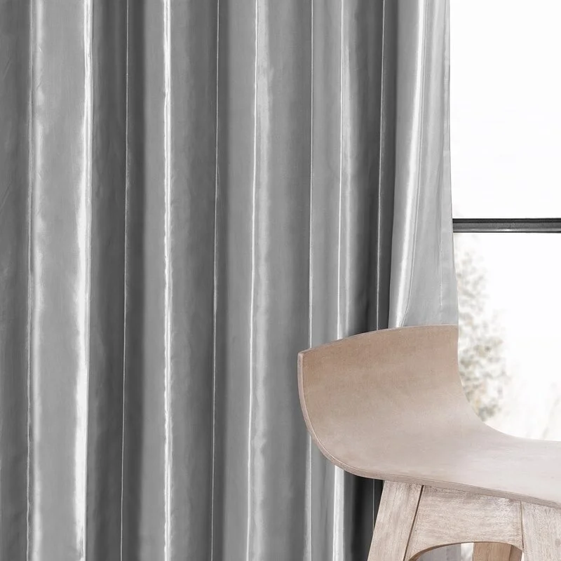 Bindi Blackout Flame Retardant Soft Ice Silk Drapes 100% Polyester Thermal Room Curtain for Hotel