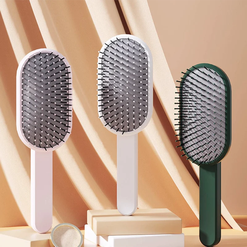 Wholesale New Design Detangling Hair Brush Curved Massage Tennis Hair Brush Wet Hair Detangler Comb For Woman