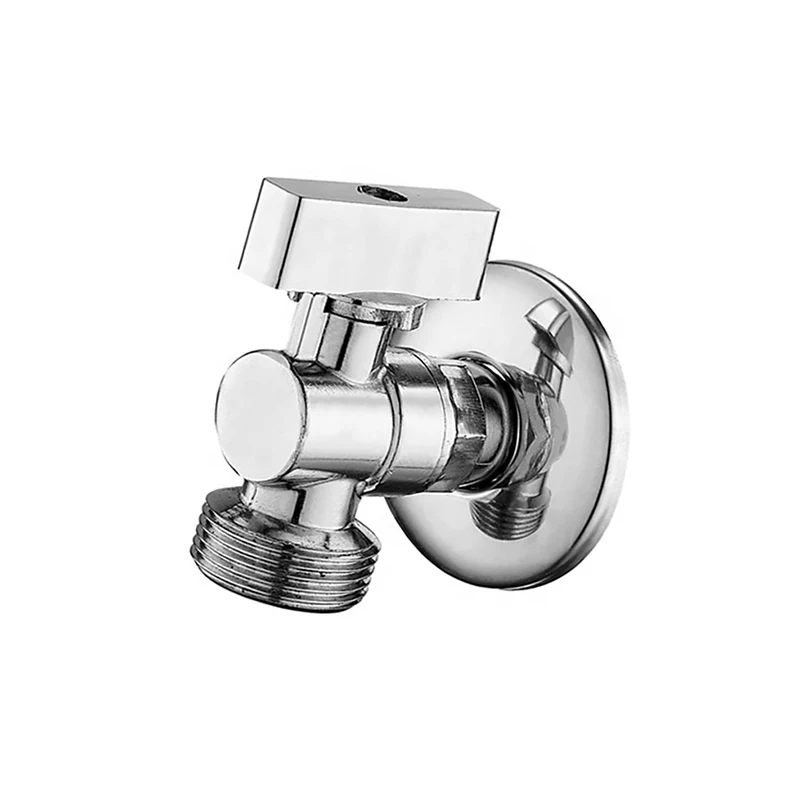 Hot sales polishing and chrome plated High Quality CF3122 Double Chrome two Way brass angle valve