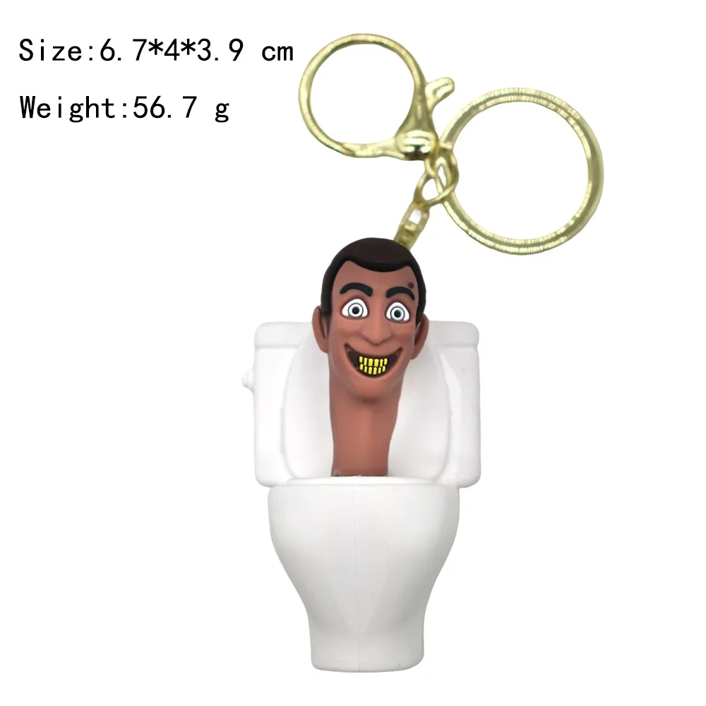 Toilet Man Doll Keychain Simulated Cameraman Game Peripheral Backpack Hanging Pendant