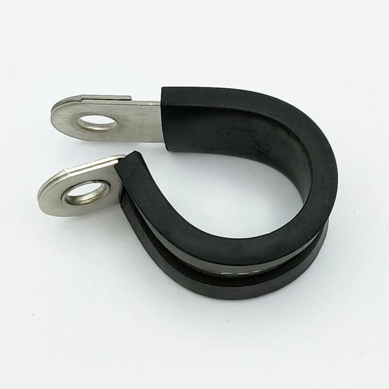 Conduit Stainless Steel Pipe Clips Plastic EPDM Rubber Lined R Hose Clamp Hanging Clamp with Rubber P-Clip