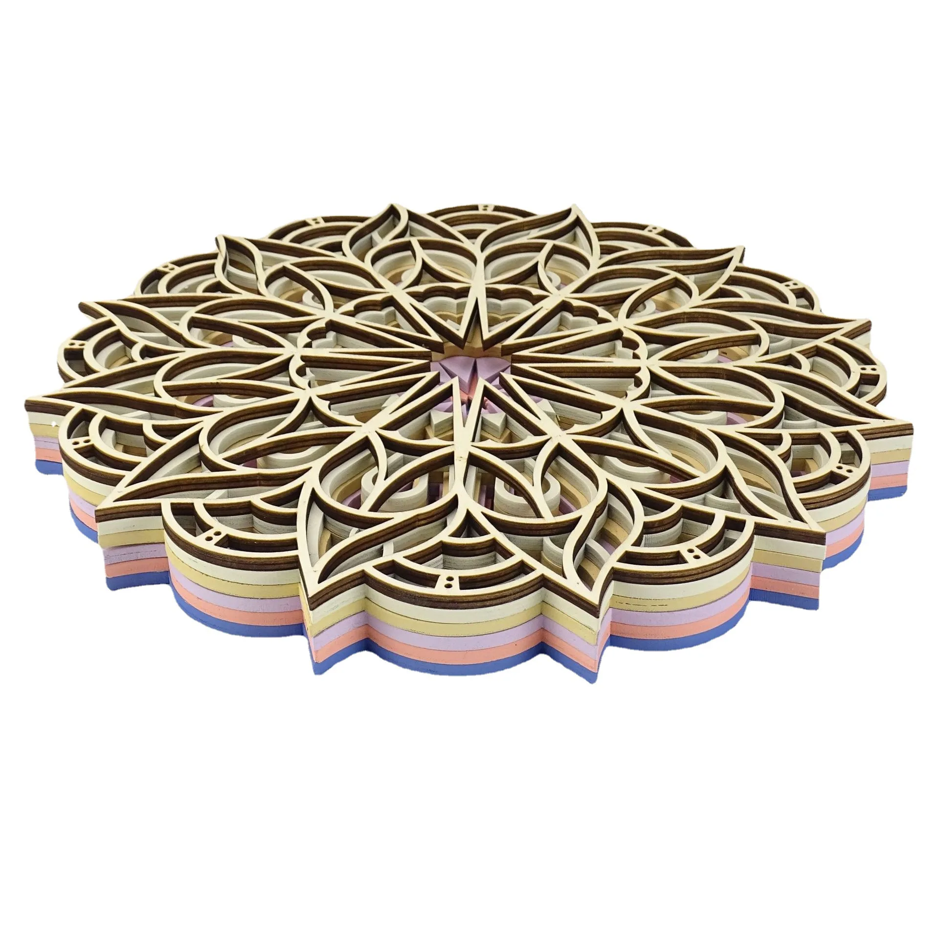 Manufacturers Supply Creative Decoration Pieces Laser Cutting Engraving Hollow Wooden Crafts Wooden Jigsaw