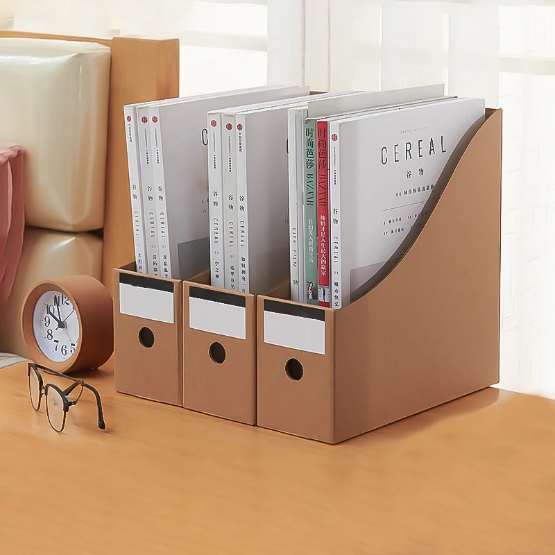 
A4 Kraft Paper Cardboard Desk Document File Holder/Magazine Rack Office Storage Organizer Box 