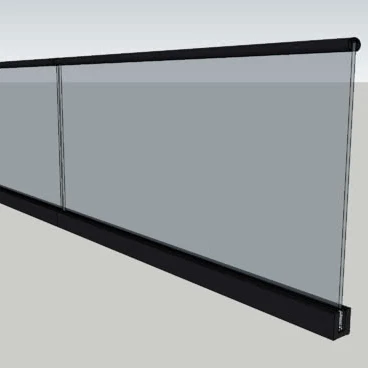 Frameless front porch glass railing u channel aluminium density toughened glass railing