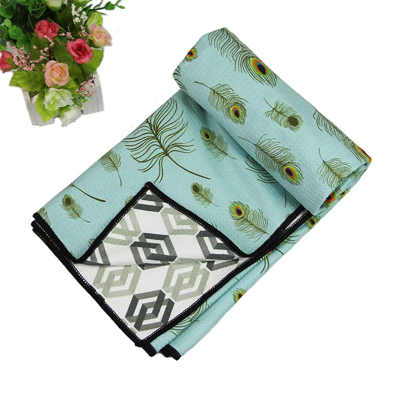 2021OEM  custom double side Printed Waffle honeycomb shaperetention durable skin comfort towel microfiber beach