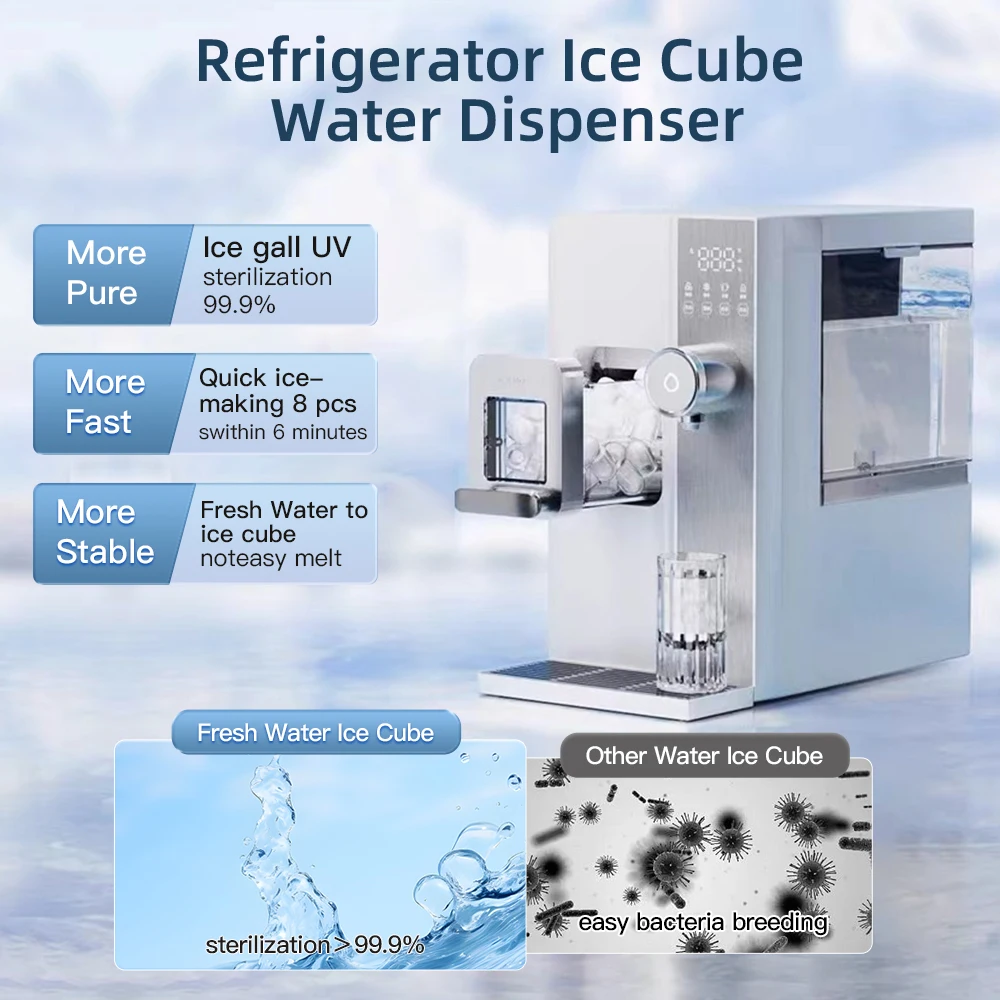 Professional Automatic electric Ice Maker Water Dispenser Ice Making Hot and Cold water With IDM Touch Screen