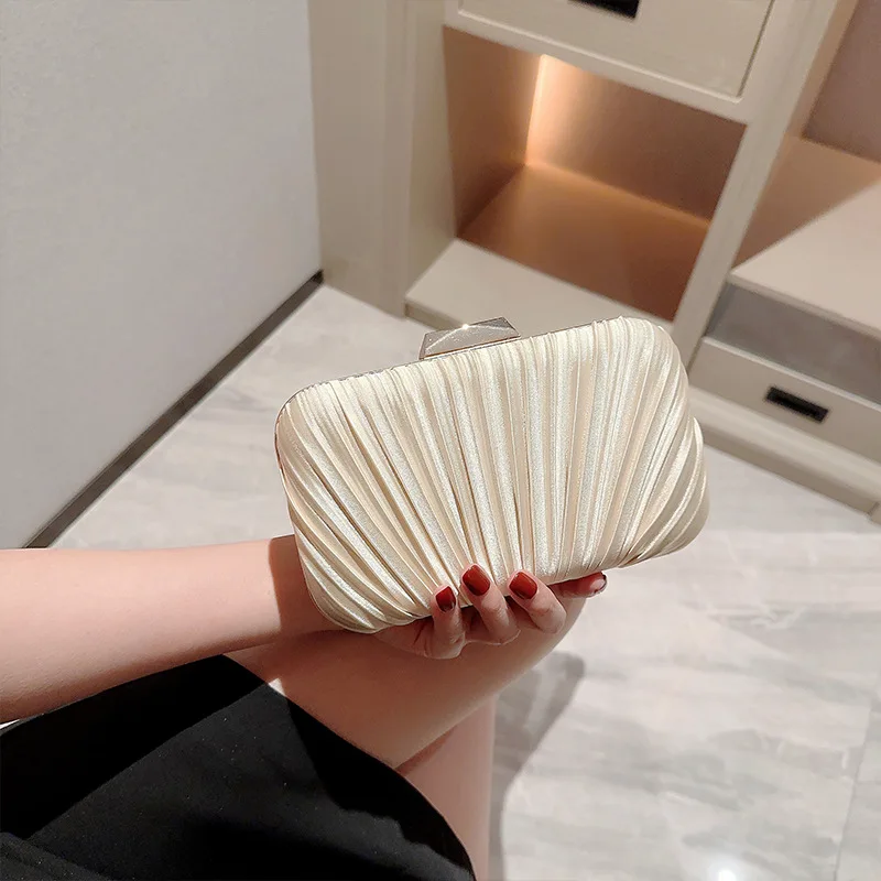 Manufacturer ladies party wrinkle clutch bag women fabric purses dress clutch bag champagne dinner evening clutch bags wholesale