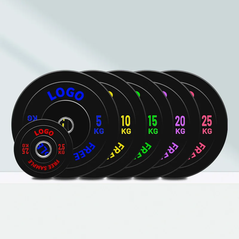 Wholesale Free Sample Custom Logo Gym Weight Plates Calibrated Plate Gym Rubber Plates